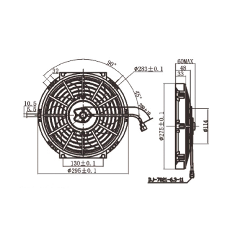 805.10 curved‑blade round‑frame electric fan